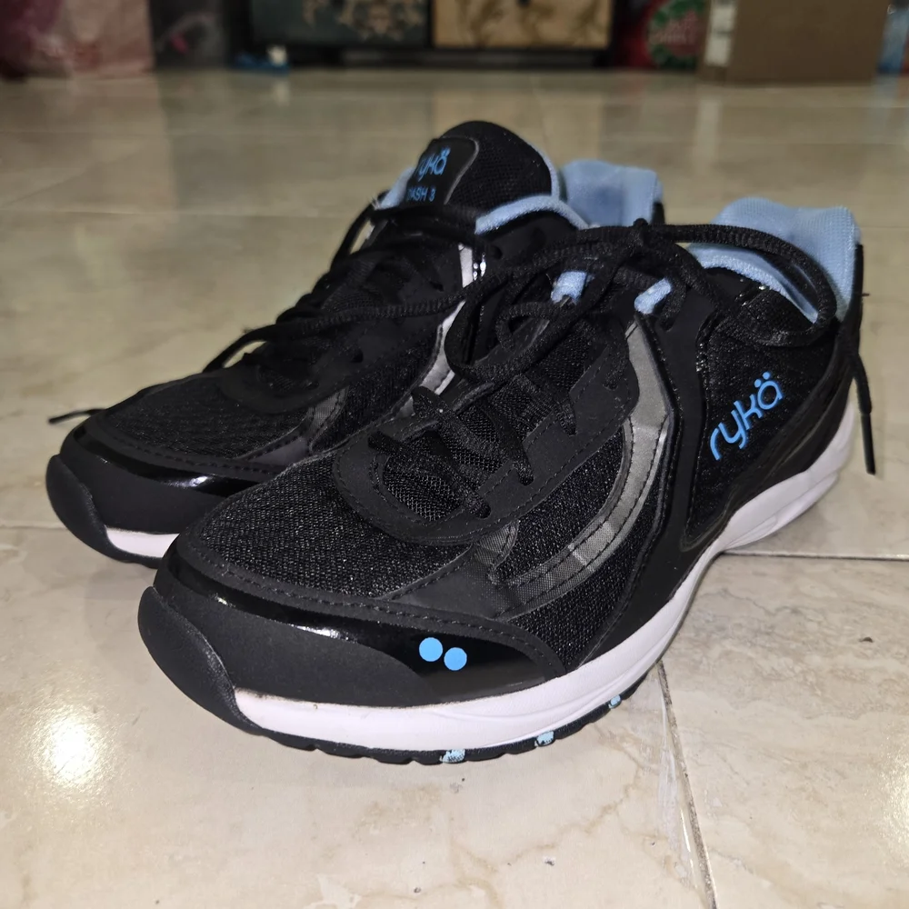Ryka Dash 3 Women’s Size 7 Walking Athletic Sneakers Black Blue
